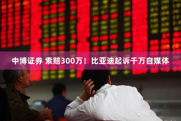 中博证券 索赔300万！比亚迪起诉千万自媒体